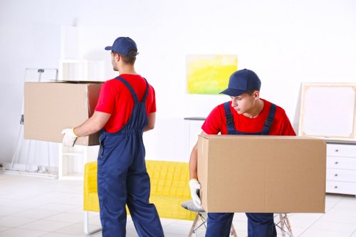 Secure self storage concept in Notting Hill with organized boxes
