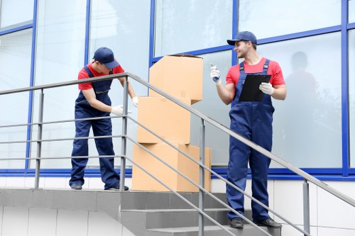 Staff member checking storage safety procedures in a modern facility