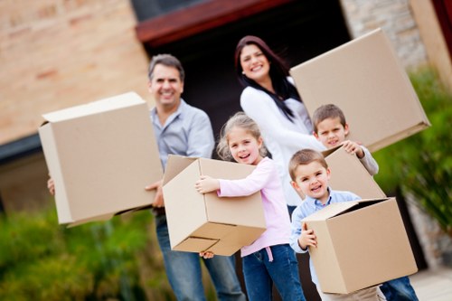 Household items and furniture arranged for secure storage in Nottinghill